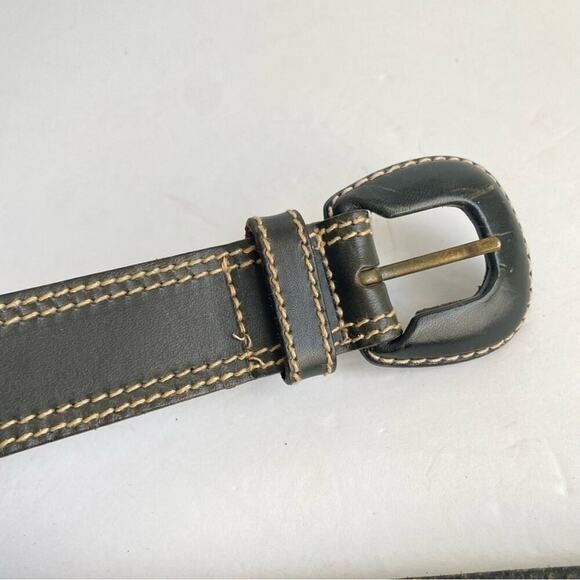 Vintage Black Leather Belt Wide Ranger Style CW Clifford & Willis Womens S / M - Picture 4 of 9